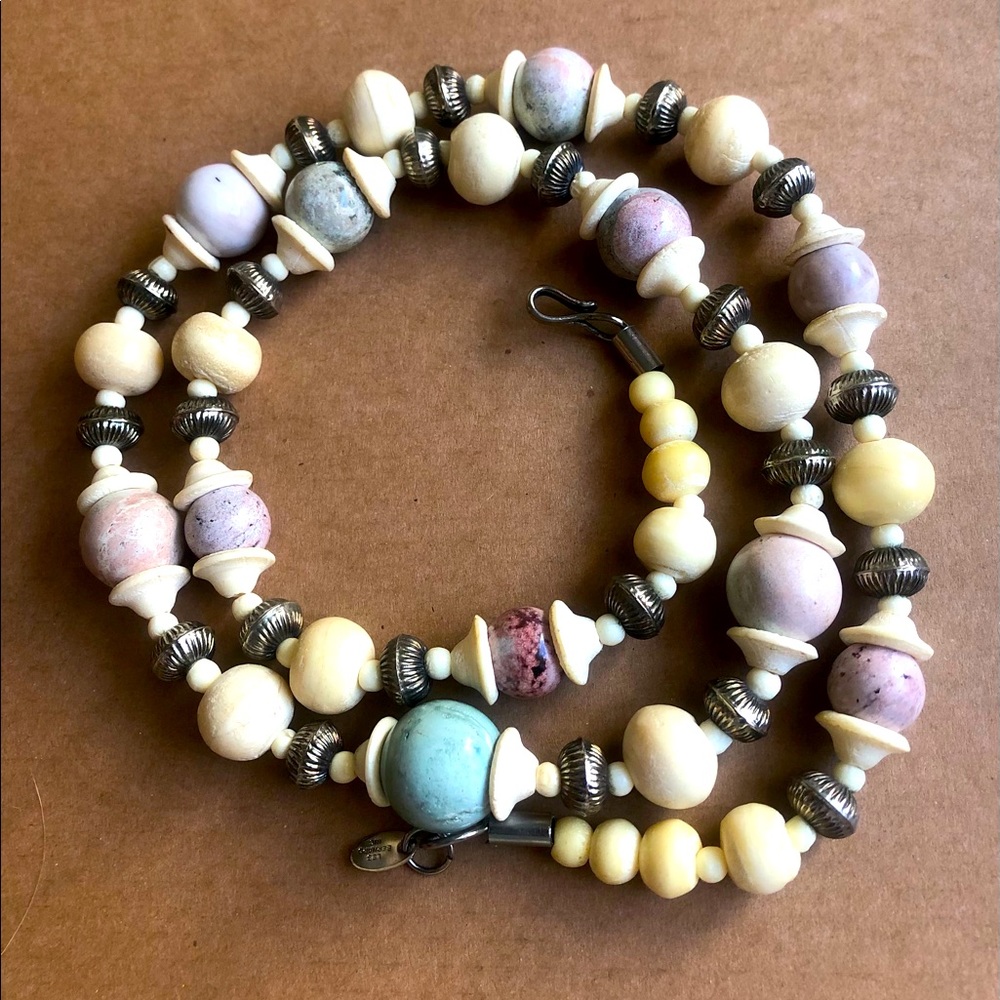 Vintage Les Bernard Glass Bead Necklace